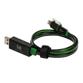 RealPower USB kabel 2v1 USB 2.0 USB-A - Micro-B Lightning 75 cm LED zelená (4040895859624)