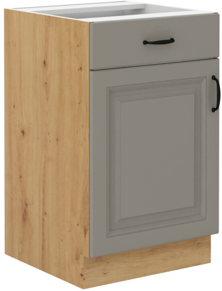 Spodní skříňka Stilo 50 D 1F 1S BB - Premium Box Barva korpusu: Dub artisan, Barva dvířek: Clay Grey