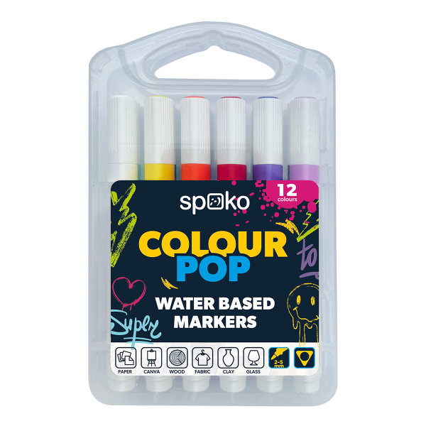 Spoko sada popisovačů - COLOUR POP, 2 - 5 mm, 12 ks, mix barev