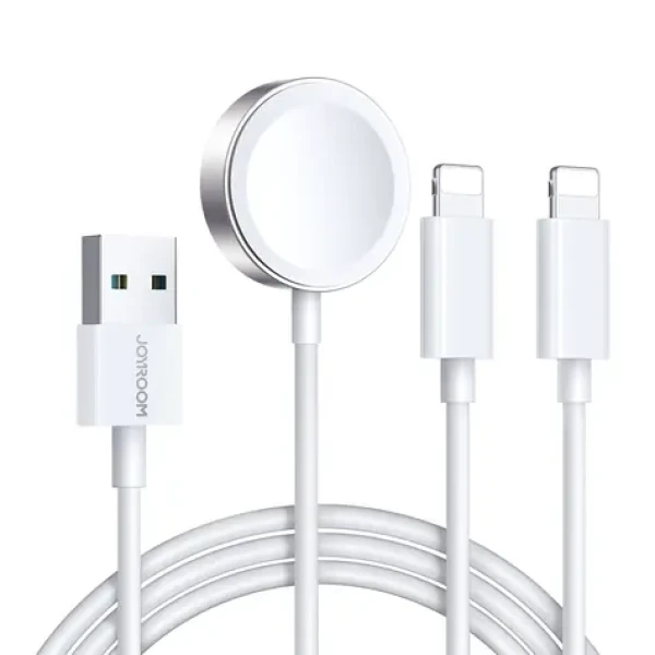 Joyroom S-IW007 3-in-1 kabel USB-A - nabíječka pro Apple Watch + 2x Lightning 1.2m bílá (6956116771294)