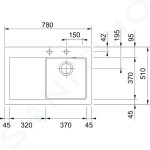 FRANKE - Mythos Keramický dřez MTK 611-78/7, 780x510 mm, Onyx 124.0433.433