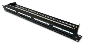 DATACOM Patch panel 19" UTP 24 port CAT6 DUAL 1U černý / RJ-45 / 250 MHz / vyvazovací lišta (3092)