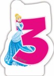 Procos Princess dortová svíčka bílá s růžovým číslem 3 a s princeznou Procos Princess dortová svíčka bílá s růžovým číslem 3 a s princeznou