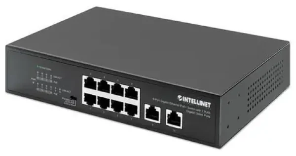 Intellinet Switch 8x Gigabit PoE+ 120W / 8-port / 1000 Mbps / 2x RJ45 Uplink (561402)