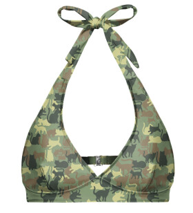 Aloha From Deer Camo Cats Bikiny výstřihem BTH AFD090 Green