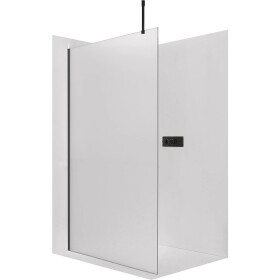 CERANO Sprchová zástěna Walk-in Onyx Top Cube L/P - 8 mm - hranatá vzpěra - černá matná, mléčné sklo - 110x200 cm