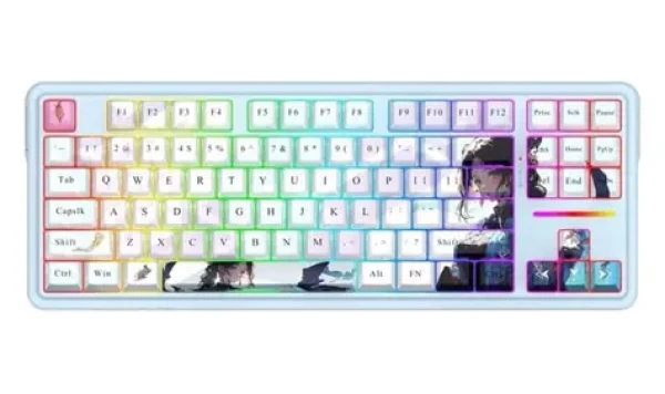 Redragon Antonium PRO K728AK-RGB-PRO světle modrá / Herní klávesnice / mechanická / RGB / USB / US (K728AK-RGB-PRO)