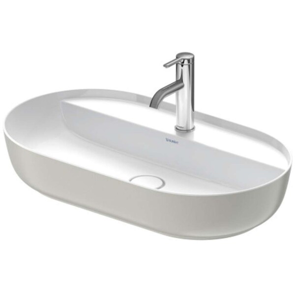 DURAVIT - Luv Umyvadlo na desku, 70x40 cm, bez přepadu, s otvorem pro baterii, WonderGliss, bílá/matná šedá 03807023001