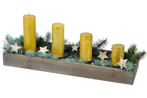 Svícen adventní dřevo 53x17cm