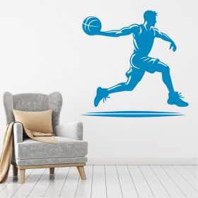 Samolepka Basketbal Barva: modrá, Velikost: 60 x 59 cm