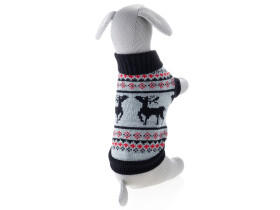 Salva černo-šedý svetr pro psa Barva: Černá, Délka zad (cm): 20 - 21, Obvod hrudníku: 26 – 32 cm
