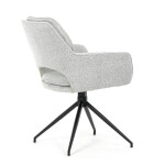 Židle jídelní, krémová látka, noha černý kov, otočný mechanismus 360°