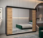 Šatní skříň Abi T2 Barva korpusu: Bílá, Rozměry: 150 cm, Dveře: Černá