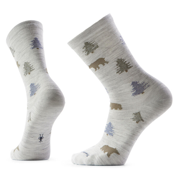 Unisex merino městské ponožky SMARTWOOL Everyday Through the Trees Crew Socks, Ash velikost: 46-49 (XL)