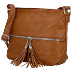 Trendy dámská koženková crossbody kabelka Vaka, hnědá