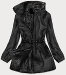 Černá kožešinová bunda se stojáčkem model 16151399 Černá Ann Gissy