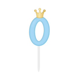SVÍČKA modrá s korunkou ČÍSLO 0 - Albi