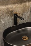 Laveo - Desna - keramické umyvadlo na desku 50x35, černá mat VUD_B250