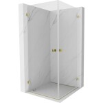MEXEN/S - Lunar-B Duo sprchový kout dveře křídlové 95 x 95, transparent, zlato 832-095L-095P-50-00