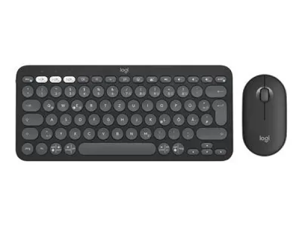 Logitech Pebble 2 Combo grafitová / Bezdrátová klávesnice s myší / BT / Logi Bolt / DE layout (920-012203)