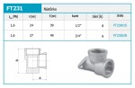 NOVASERVIS - Nástěnka 1/2"x1/2" FT231/15