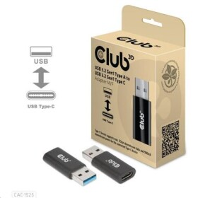 Club 3D adaptér USB 3.2 Gen1 Type A na USB 3.2 Gen1 Type C (M/F) CAC-1525, černá
