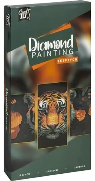 CRAFT ID Diamantové malování na rámu Tygr triptych 40x20 cm + 30x20 cm