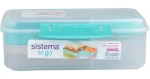 Sistema To Go Bento Lunch Dělený svačinový box s nádobou na jogurt a 2 tácky 1.65 l mátová (8592001429406)