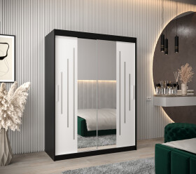 Šatní skříň Abi Y1 Barva korpusu: Černá, Rozměry: 150 cm, Dveře: Bílá