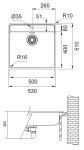 FRANKE - Maris Dřez MRX 210/610-50 TL, 53x51x18 cm, nerez 127.0539.574