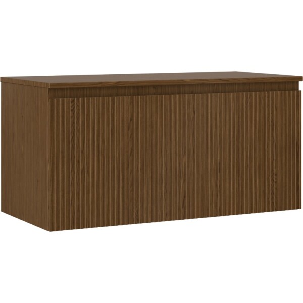 MEXEN/S - Rivel koupelnová skříňka pod umyvadlo 100 cm s deskou, 1 šuplík, reliéf , ořech 91A20-10047-1-BFC86