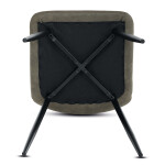 Židle jídelní, zelená látka cowboy, nohy černý kov