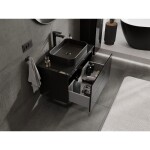 MEXEN/S - Orio koupelnová skříňka pod umyvadlo 80 cm s deskou, 1 šuplík, černá lesk 91A10-08047-1-BFC70