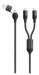 2GO DUO černá / Nabíjecí kabel / USB-A USB-C na 2x USB-C / 1,2 m (797367)