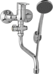 JB Sanitary Nástěnná umyvadlová a sprchová baterie TIRA, rozteč 100 mm, otočný přepínač,s příslušenstvím, trubkové ramínko 200 mm D10 32 31