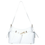 Extravagantní kožená kabelka na rameno Lina, bílá