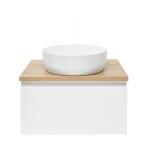 Koupelnová skříňka s krycí deskou SAT B-WAY 59x30x45 cm bílá lesk BWAY60WDOAK BWAY60WDOAK