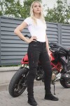 Dámské džíny na moto Trilobite Parado monolayer Aaa slim fit ladies jeans black (Prodloužené) - 32 / černá