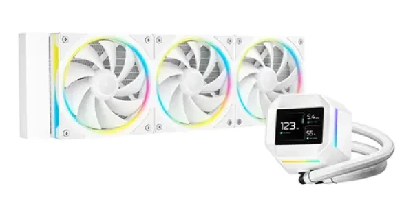 DEEPCOOL LM360 ARGB bílá / AIO vodní chladič CPU / 3x 120mm / 2.4" IPS displej / AMD + Intel (R-LM360-WHDMMC-1)