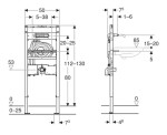 GEBERIT - Duofix Předstěnová instalace pro umyvadlo, 112-130 cm, pro nástěnné armatury ONE pod omítku, s funkčním boxem 111.069.00.2