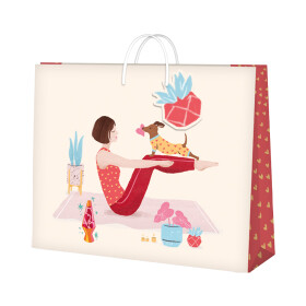 Dárková taška velká - Jóga s pejskem (32,4 × 12,7 × 26 cm) - Albi