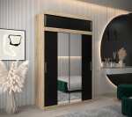 Šatní skříň Abi T1 s nástavcem Barva korpusu: Bílá, Rozměry: 250 cm, Dveře: Dub artisan