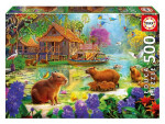 Puzzle Vesnice kapybar 500 dílků