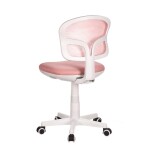 Dětská židle, růžová síťovina, bílý plastový kříž, kolečka na tvrdé podlahy