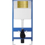 CERANO - Kompletní WC set Profi/Cronus Standard - bílá lesklá - WC tlačítko Line/Zlatá - předstěnová instalace - 59,3x38,4 CER-296357