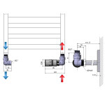 SAPHO - CORNER připojovací sada ventilů termostatická triaxiální, pravé provedení, chrom CP1012RS