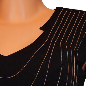 KIMI Luxusní dámské společenské šaty zdobené řetízky černé Černá Kimi&Co Černá