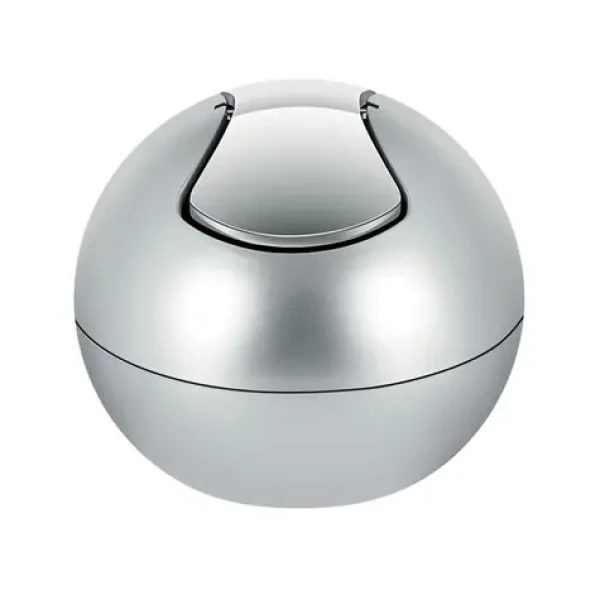 Spirella BOWL mini výklopný odpadkový koš 1 L stříbrný / plast (7610583149732)