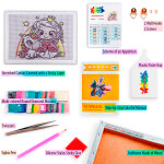 Antistresové omalovánky TSvetnoy TSvetnoy, LE105e, Diamond painting - diamantové malování, 30 x 40 cm, Princezna a jednorožec