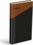 Diář 2027 D802 PU černý/hnědý 90x170mm